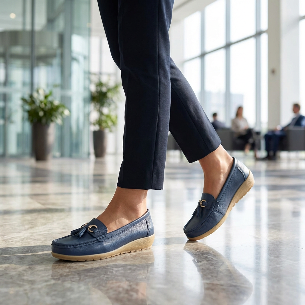 Orthopedic Loafers for Women in Breathable Leather with Ergonomic Insoles