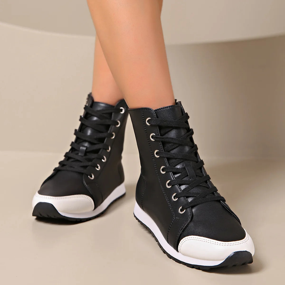 Orthopedic Sneakers High Top for Women with Side Zip and Arch Support Footbed