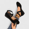 Orthopedic Shoes for Women on a Wedge Heel with Ankle Strap and Arch Support