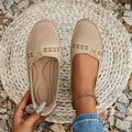 Loafers Perforated Slip On for Women with Breathable Upper and Flat Stable Sole