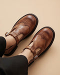 Orthopedic Shoes Leather T Strap Mary Jane for Women with All Day Cushioned Support