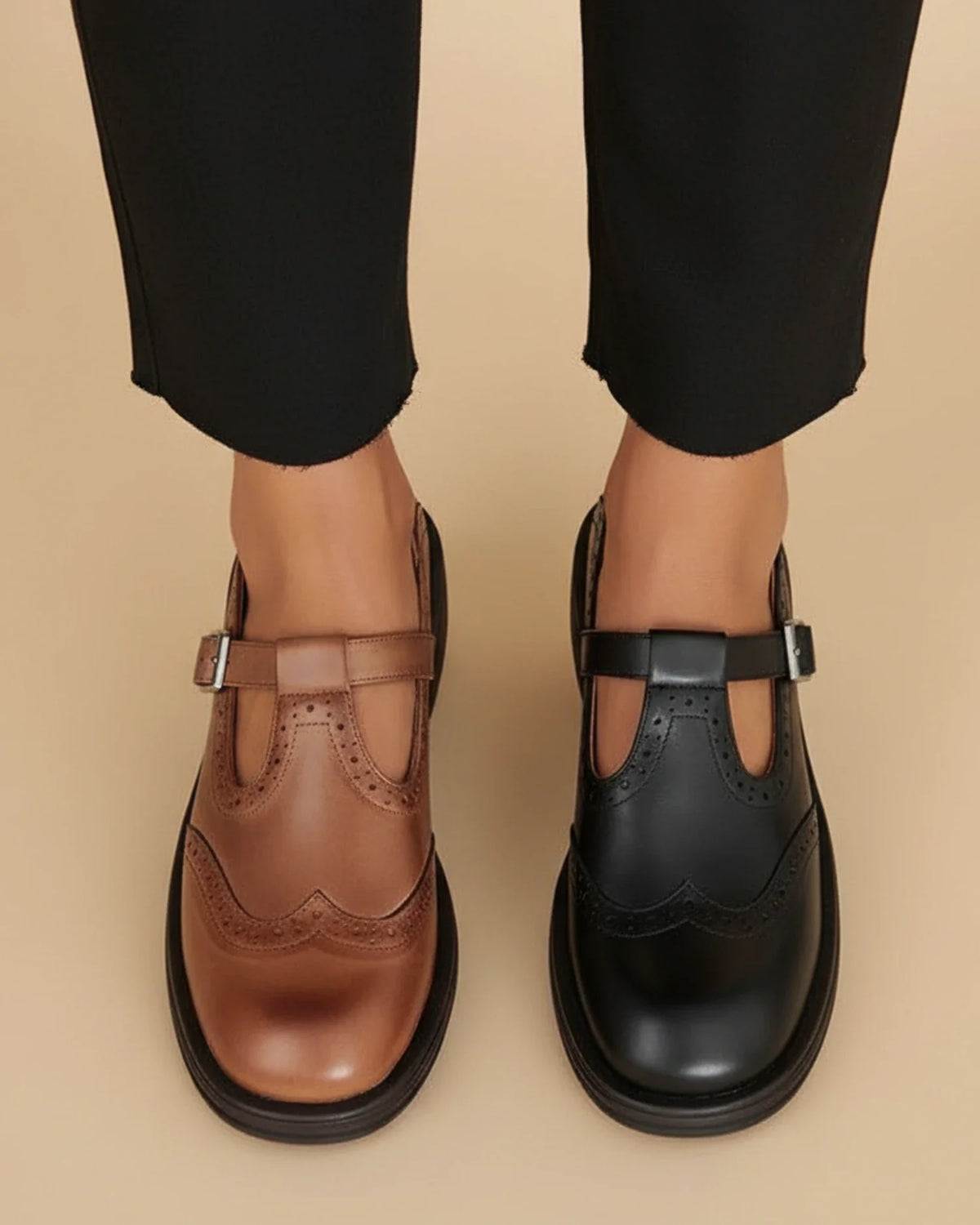 Orthopedic Shoes Leather T Strap Mary Jane for Women with All Day Cushioned Support