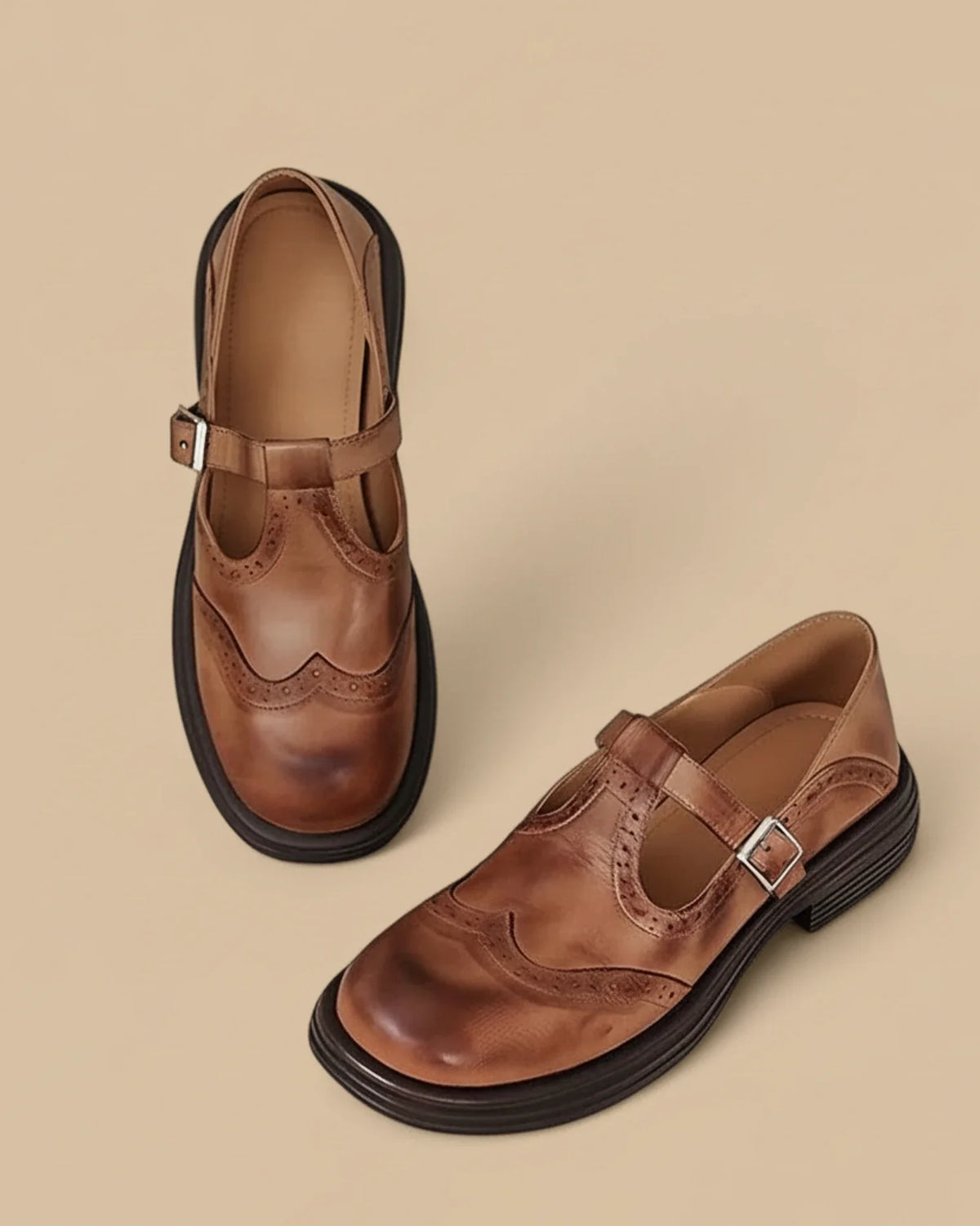 Orthopedic Shoes Leather T Strap Mary Jane for Women with All Day Cushioned Support