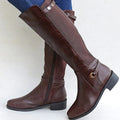 Knee Orthopedic Boots in Leather High Shaft for Women with Cushioned Footbed